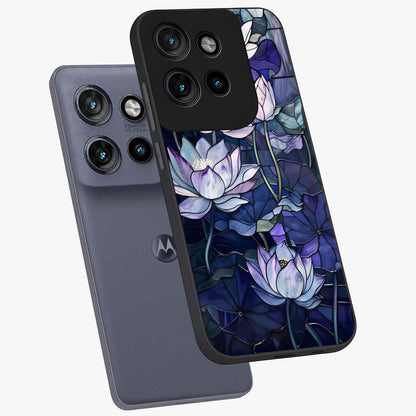 Gloss Petal Rush Glass Case displayed in angled mockup highlighting vibrant petal design with elegant floral aesthetic.