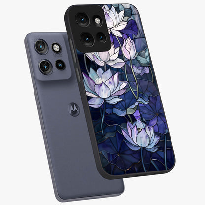 Gloss Petal Rush Glass Case displayed in angled mockup highlighting vibrant petal design with elegant floral aesthetic.