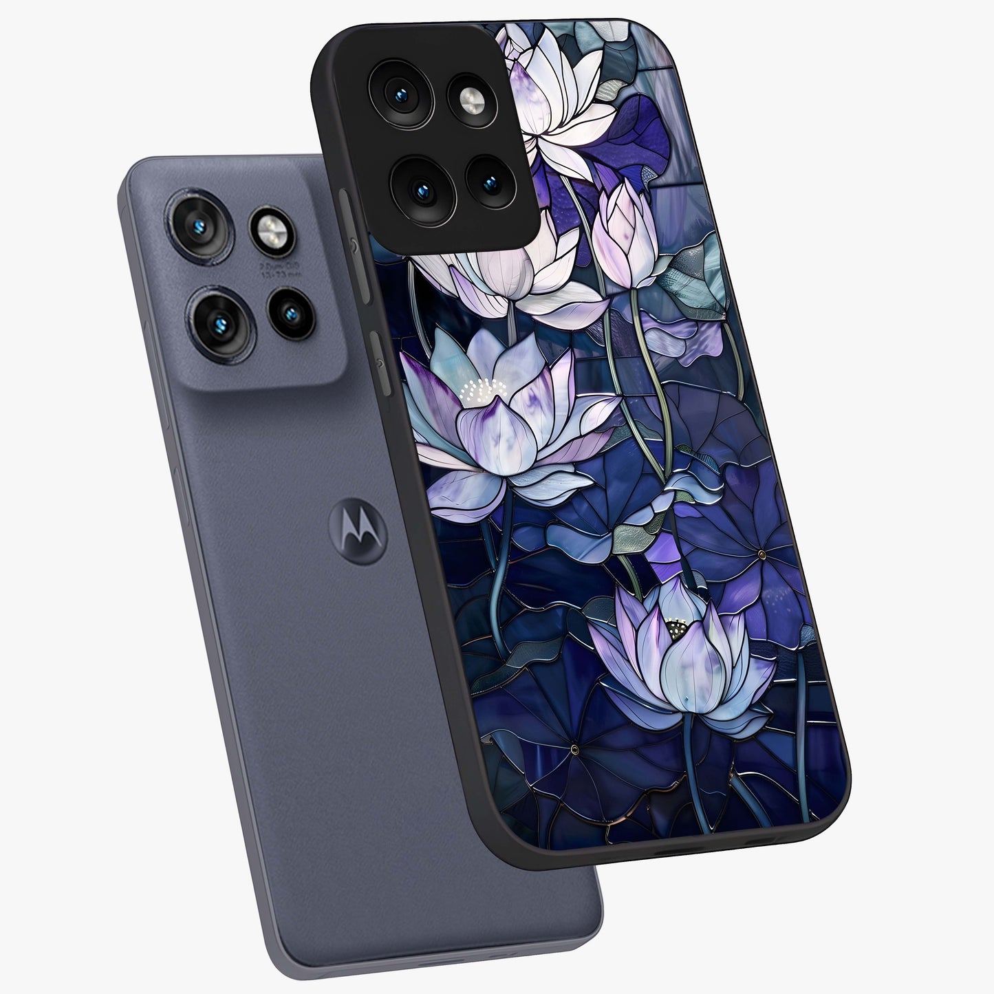 Gloss Petal Rush Glass Case displayed in angled mockup highlighting vibrant petal design with elegant floral aesthetic.