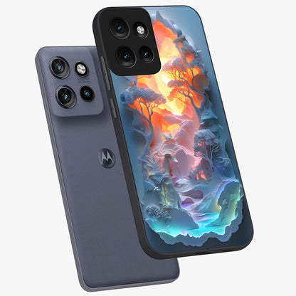 Glow Forest Portal Glass Case displayed in angled mockup highlighting mystical forest design with magical glowing aesthetic.