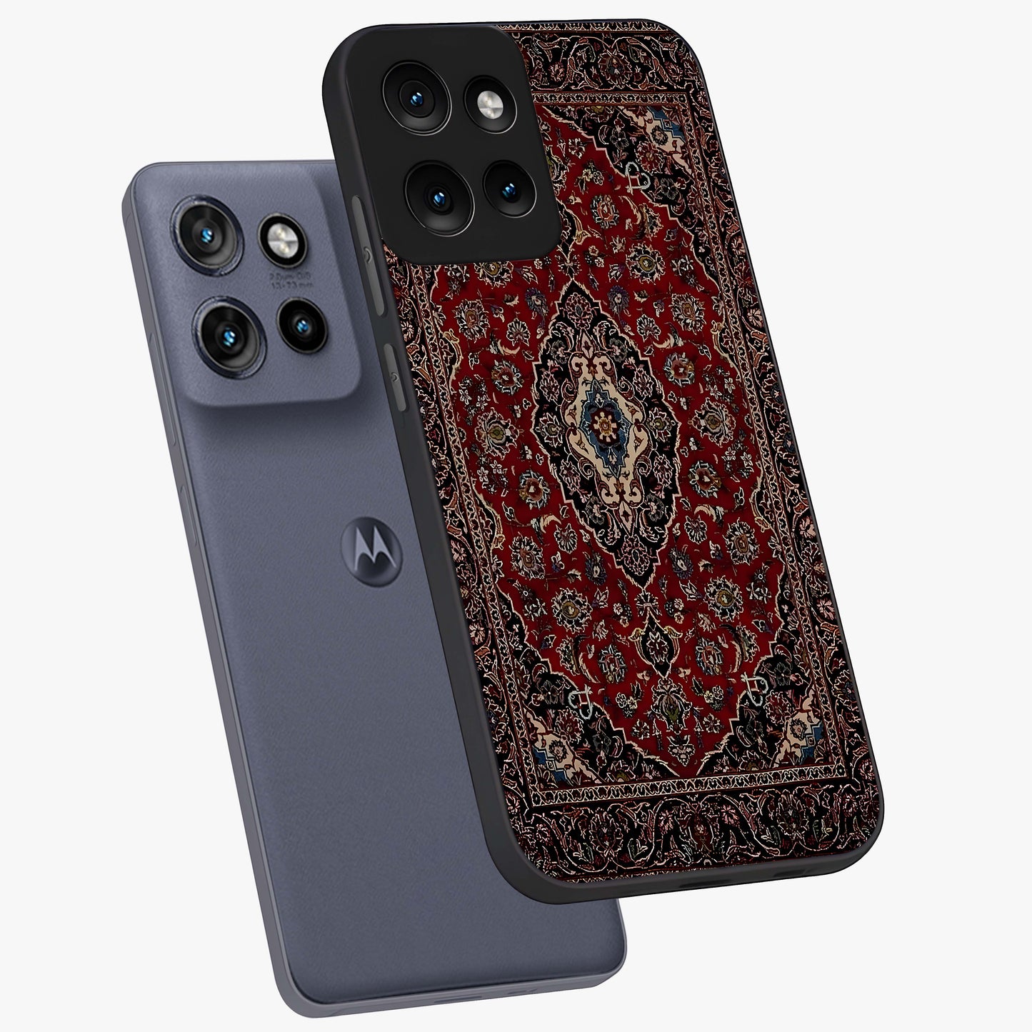 Heritage Carpet Royale Glass Case displayed in angled mockup highlighting intricate royal carpet design with heritage aesthetic.