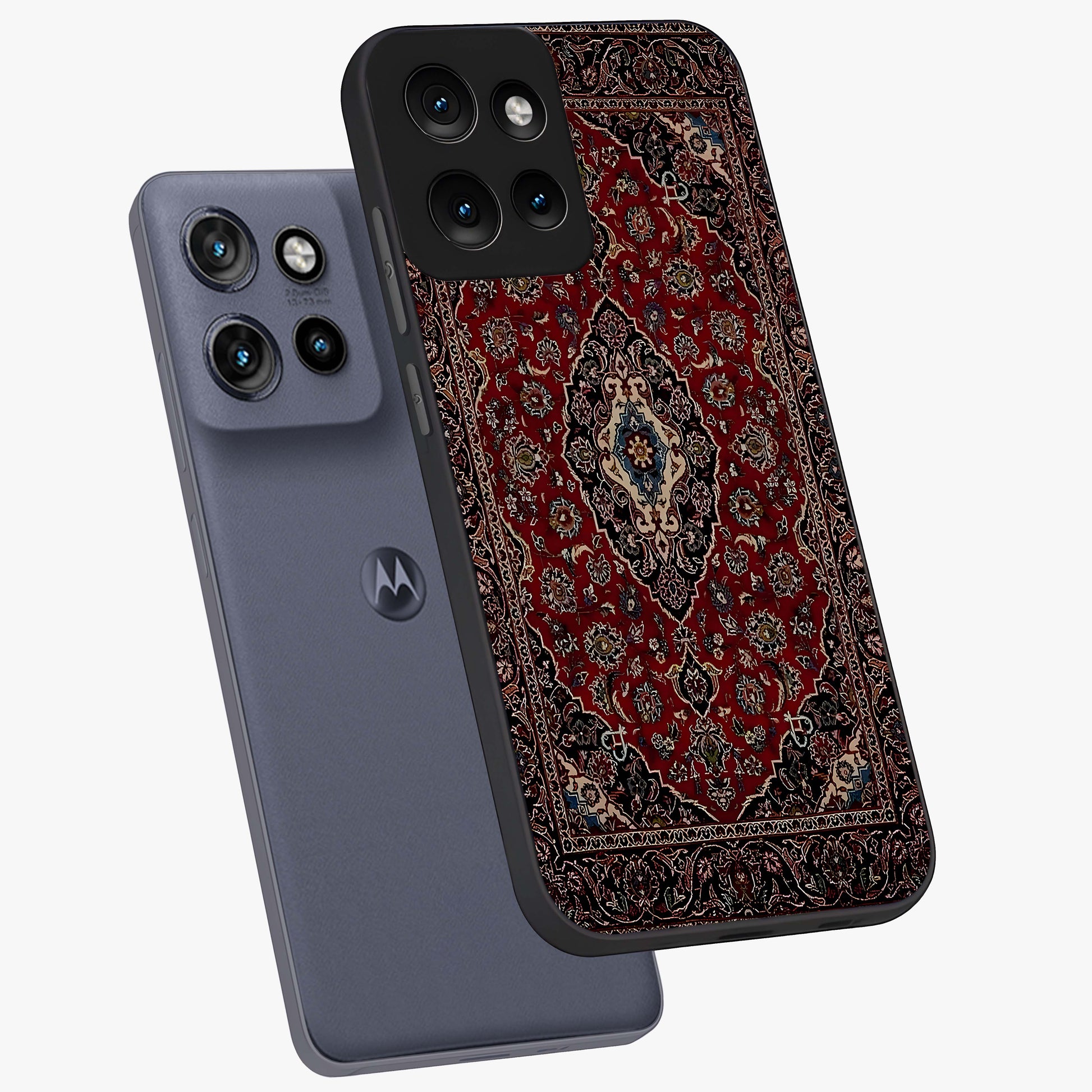 Heritage Carpet Royale Glass Case displayed in angled mockup highlighting intricate royal carpet design with heritage aesthetic.