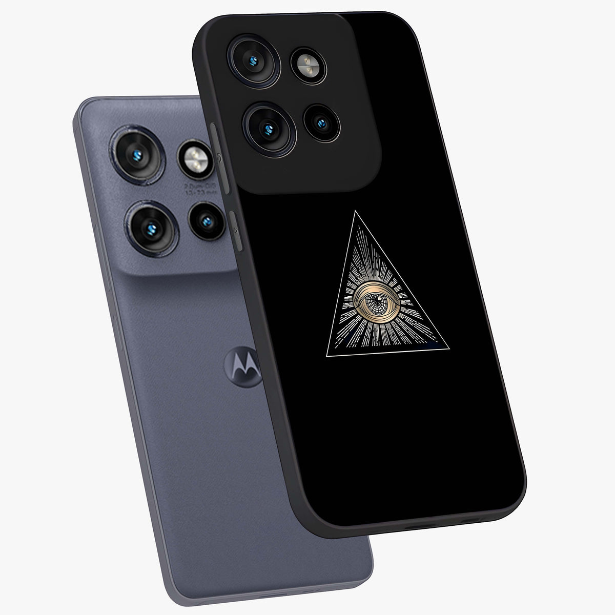 Illuminati Evil Glass Case displayed in angled mockup highlighting dark occult inspired design with bold aesthetic style.