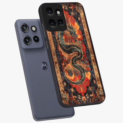 Inferno Dragon Soul Glass Case displayed in angled mockup highlighting powerful dragon illustration with inferno aesthetic.