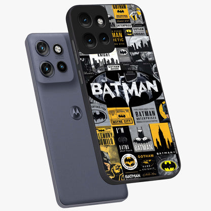 Knight Gotham Rise Glass Case displayed in angled mockup highlighting powerful knight silhouette design with dramatic aesthetic.