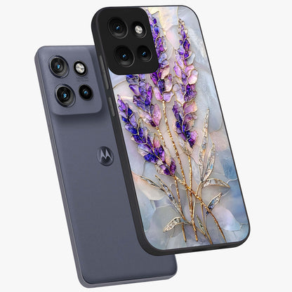 Lavender Dream Glow Glass Case displayed in angled mockup highlighting dreamy purple glow design with soft artistic style.