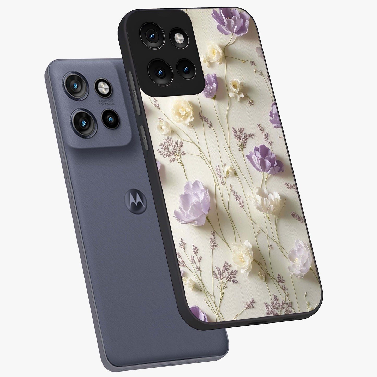 Lilac Breeze Harmony Glass Case displayed in angled mockup highlighting calm lilac breeze design with soothing aesthetic style.