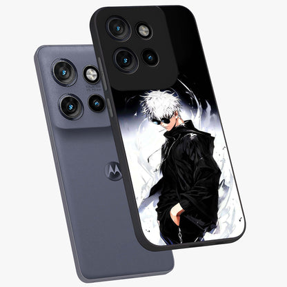 Limitless Shadow King Glass Case displayed in angled mockup highlighting dramatic dark hero design with intense aesthetic.