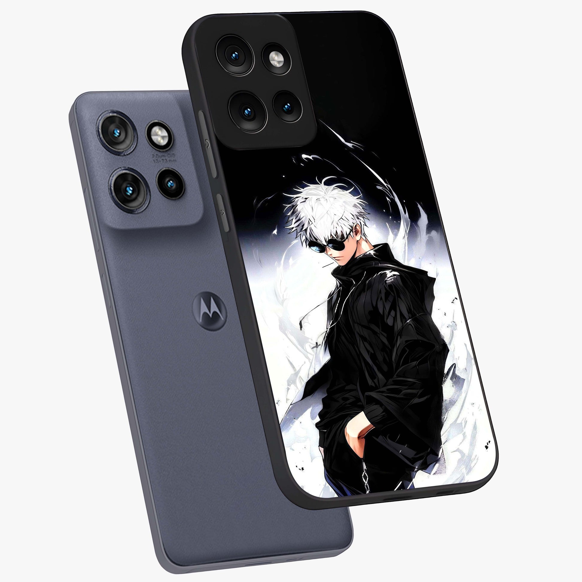Limitless Shadow King Glass Case displayed in angled mockup highlighting dramatic dark hero design with intense aesthetic.