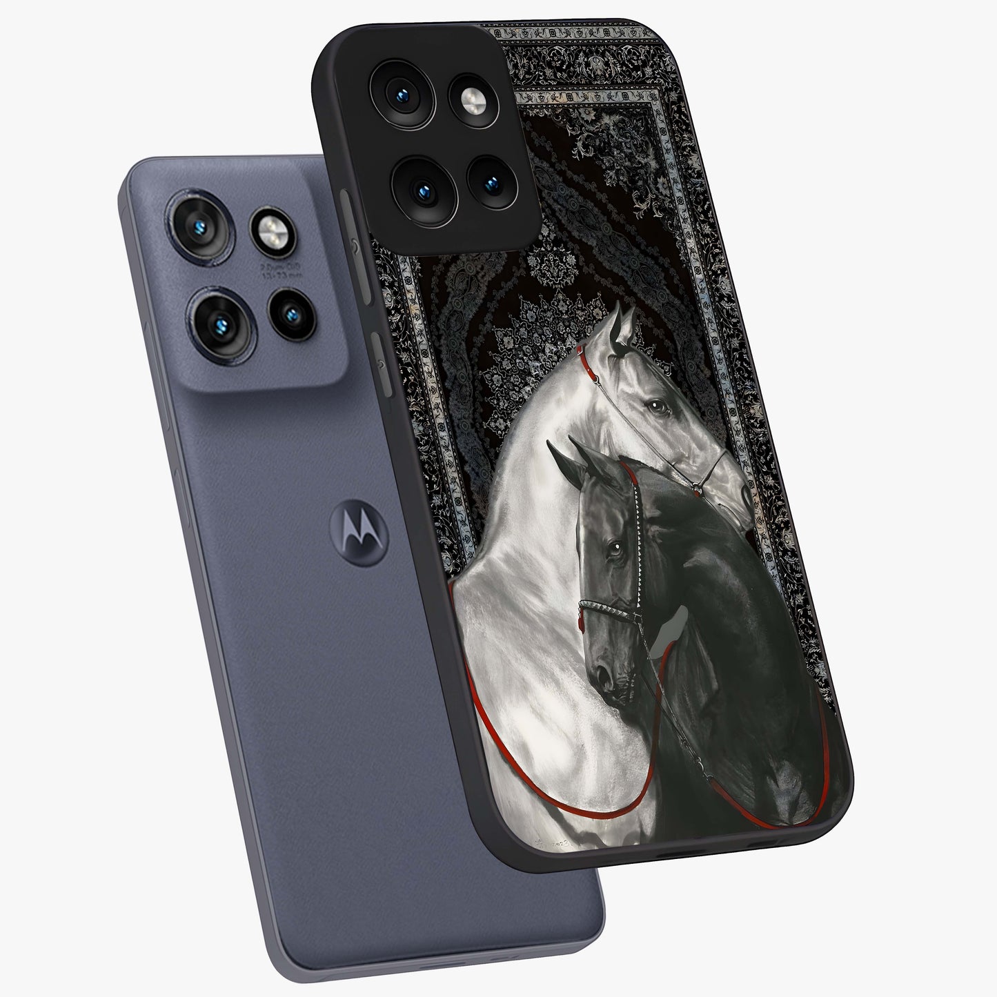 Majestic Ride Legacy Glass Case displayed in angled mockup highlighting sleek vehicle design with bold racing aesthetic.