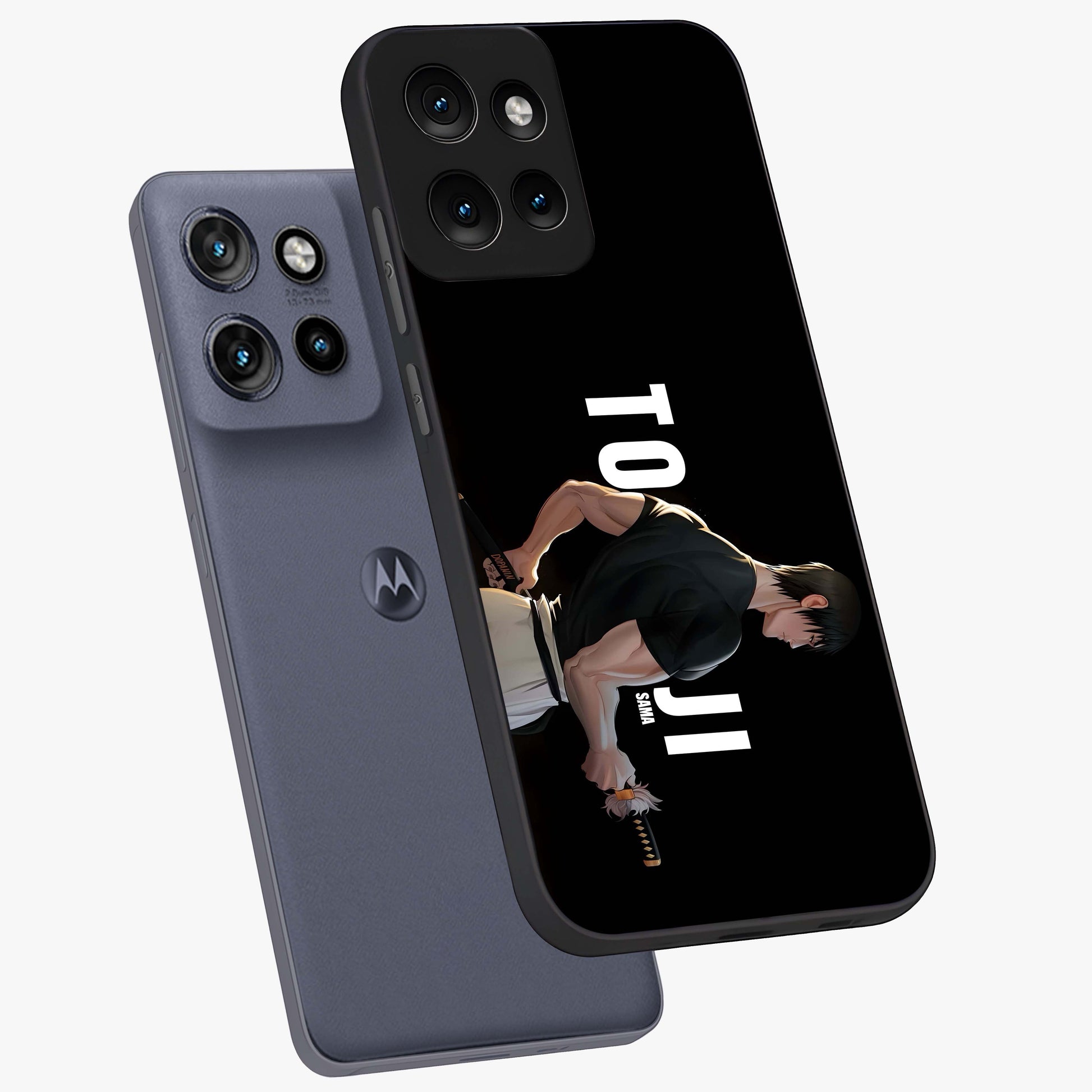 Midnight Blade Resolve Glass Case displayed in angled mockup highlighting powerful blade illustration with dramatic dark aesthetic.
