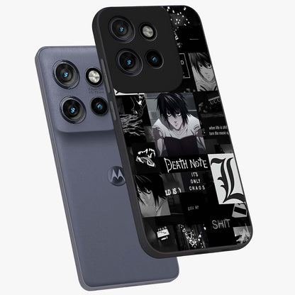 Midnight Chaos Mind Glass Case displayed in angled mockup highlighting chaotic artistic design with dramatic midnight aesthetic.