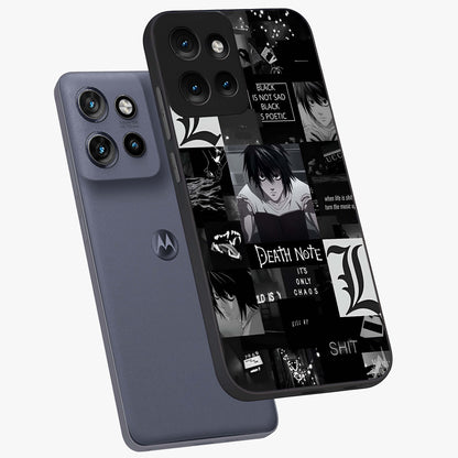Midnight Chaos Mind Glass Case displayed in angled mockup highlighting chaotic artistic design with dramatic midnight aesthetic.