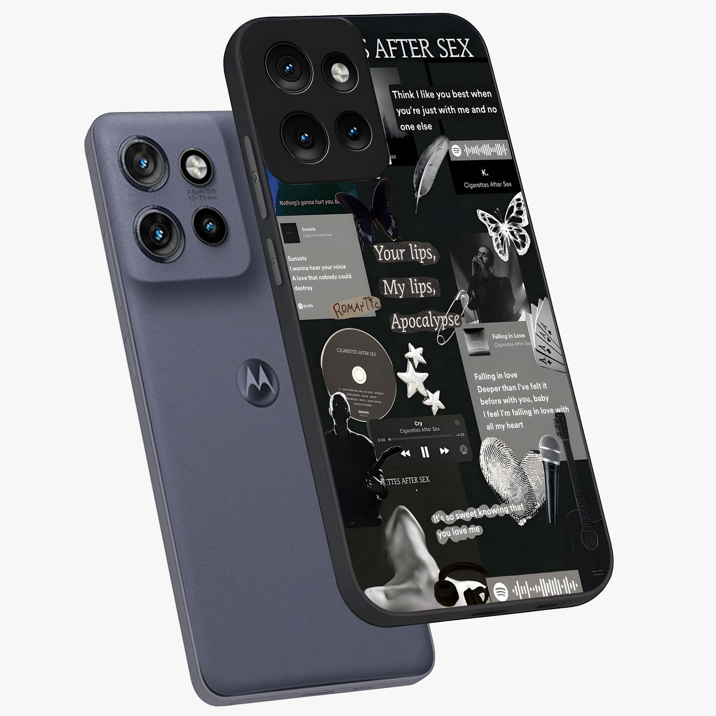 Midnight Love Echo Glass Case displayed in angled mockup highlighting elegant love inspired design with deep aesthetic style.
