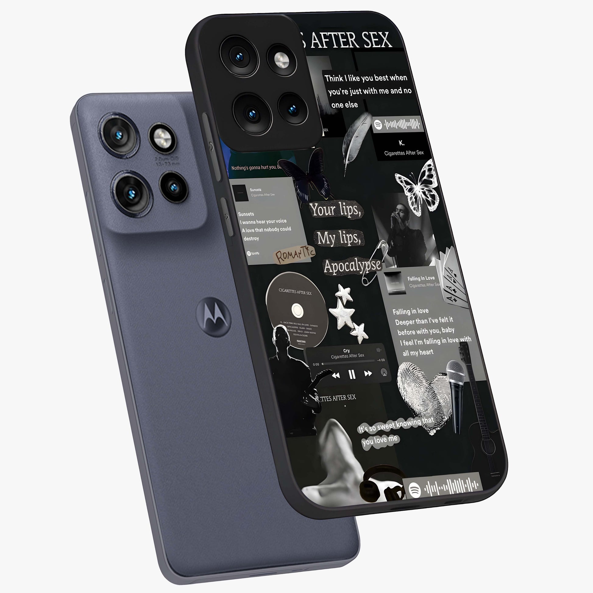 Midnight Love Echo Glass Case displayed in angled mockup highlighting elegant love inspired design with deep aesthetic style.