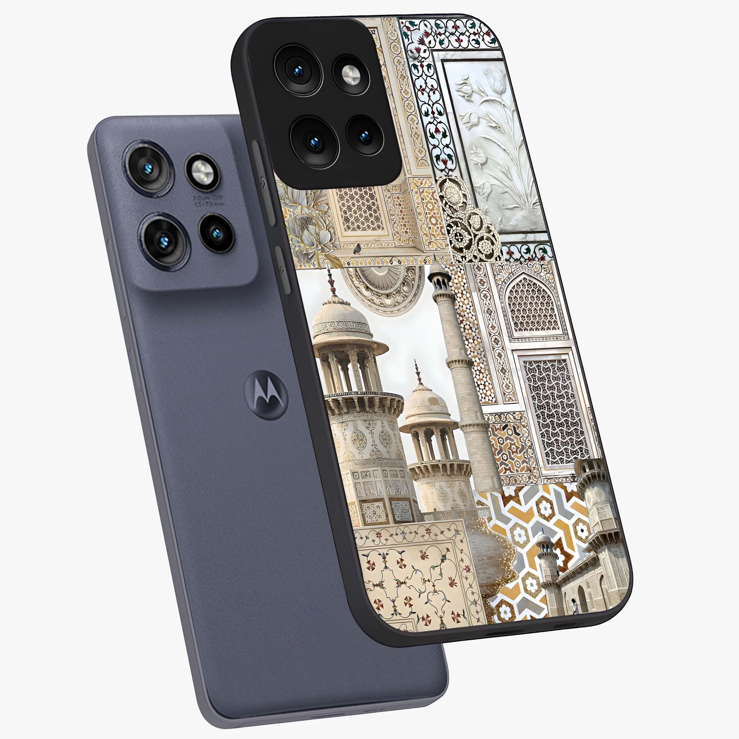 Mughal Marble Legacy Glass Case displayed in angled mockup highlighting elegant heritage marble artwork with royal aesthetic.