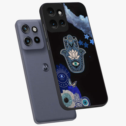 Mystic Hand Aura Glass Case displayed in angled mockup highlighting magical aura design with spiritual aesthetic style.