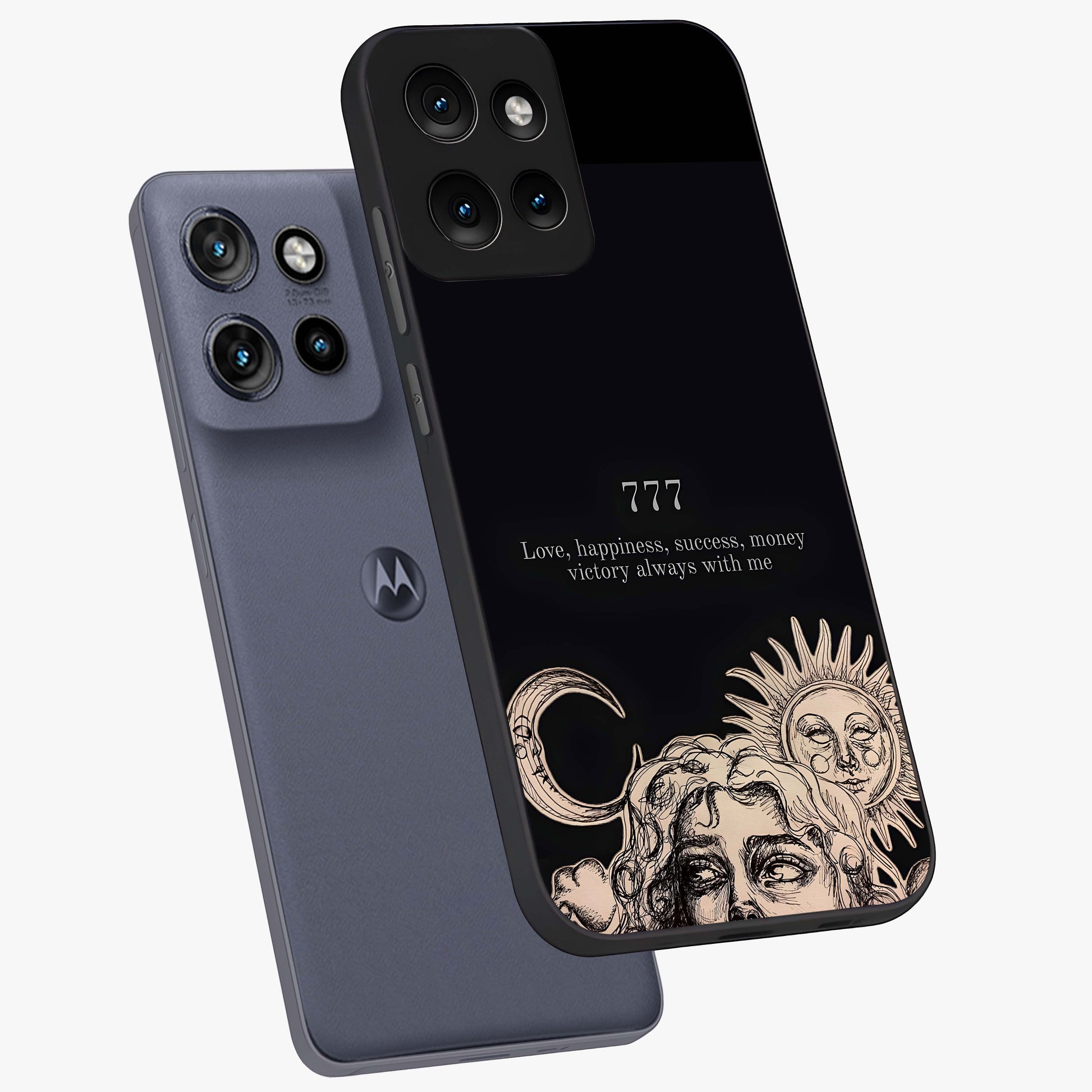 Mystic Victory Aura Glass Case displayed in angled mockup highlighting energetic aura design with bold mystical aesthetic.