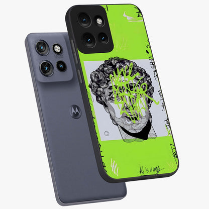 Neo Graffiti Rebellion Glass Case displayed in angled mockup highlighting urban street art design with rebellious aesthetic.