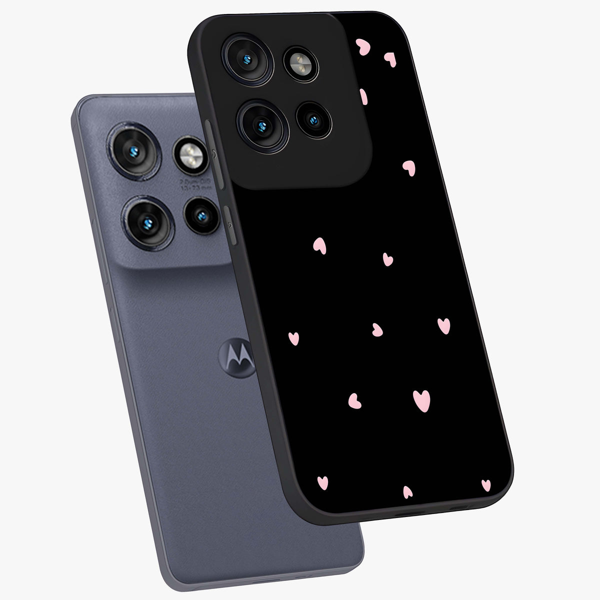 Pink Love Drops Glass Case displayed in angled mockup highlighting cute love drop design with vibrant pink aesthetic.