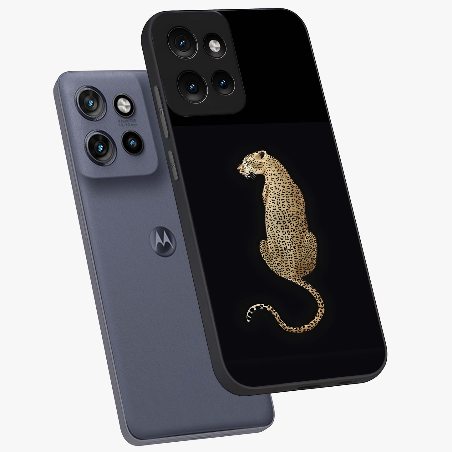 Regal Leopard Glass Case displayed in angled mockup highlighting powerful animal illustration with stylish wild aesthetic.