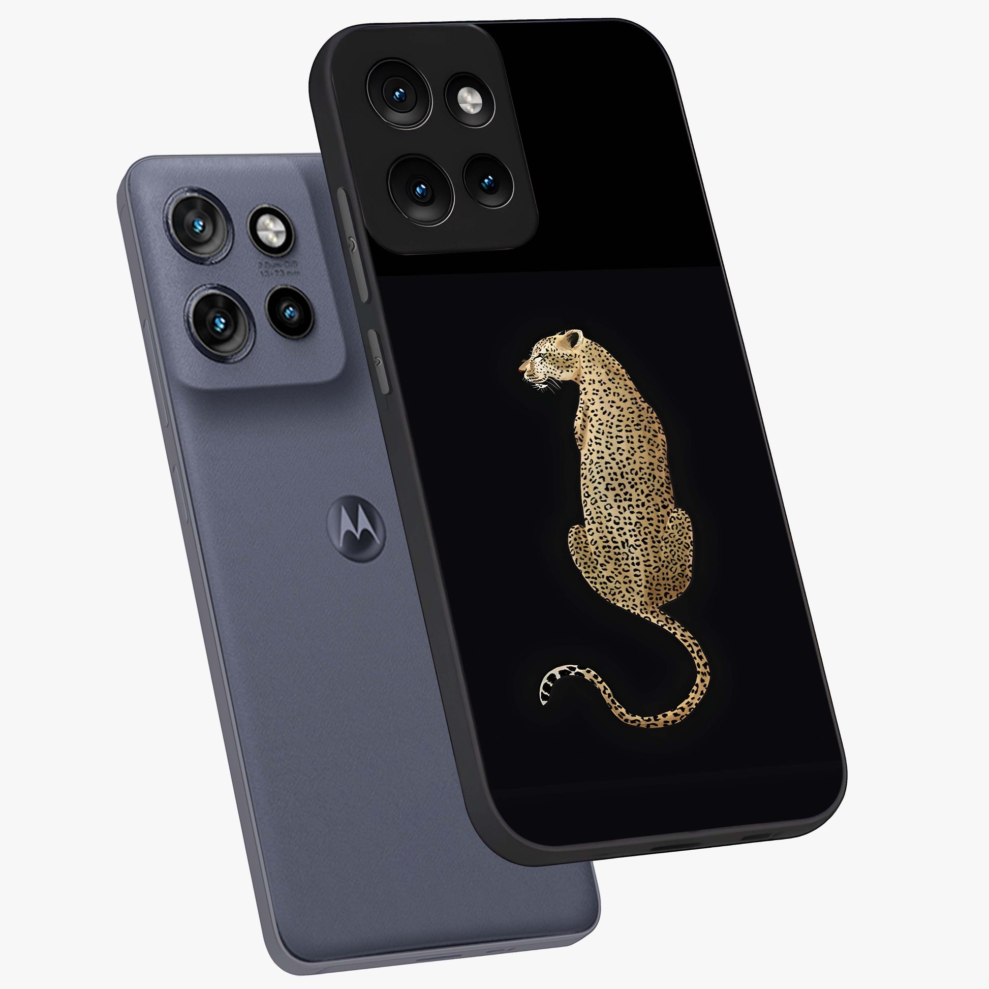 Regal Leopard Glass Case displayed in angled mockup highlighting powerful animal illustration with stylish wild aesthetic.