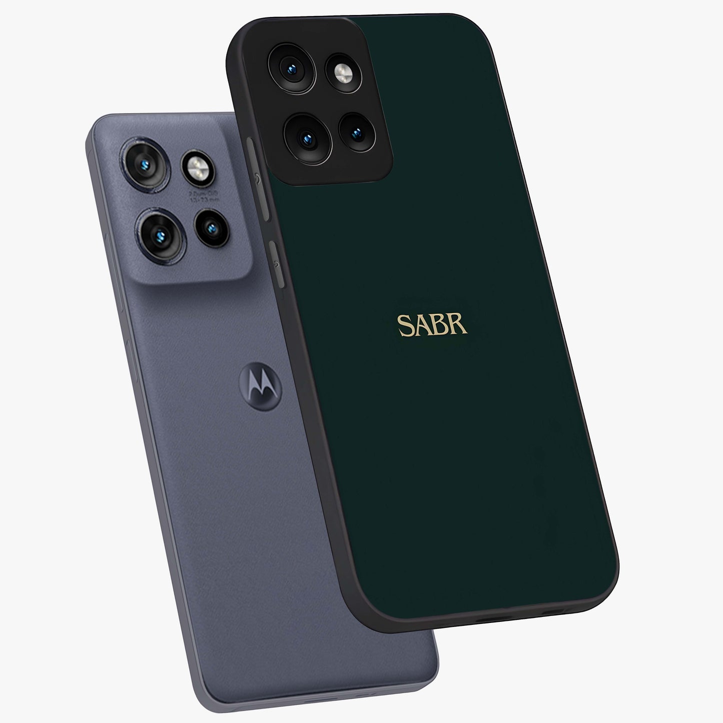 Sabr Minimal Patience Glass Case displayed in angled mockup highlighting simple inspirational design with clean aesthetic style.