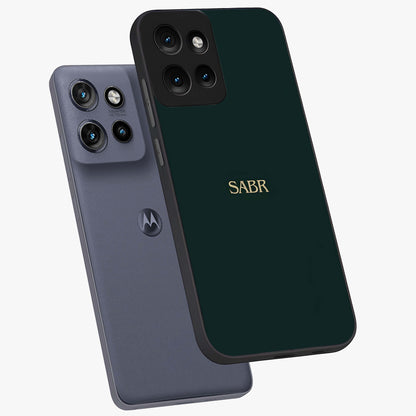 Sabr Minimal Patience Glass Case displayed in angled mockup highlighting simple inspirational design with clean aesthetic style.
