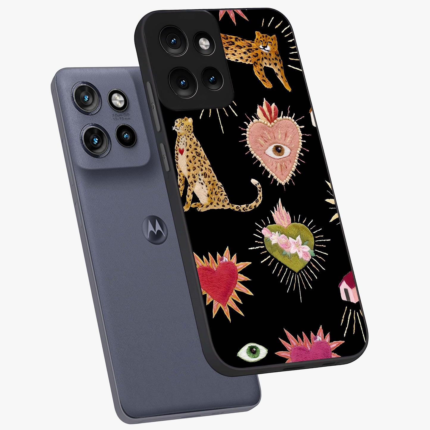 Sacred Jungle Heart Glass Case displayed in angled mockup highlighting lush tropical design with natural aesthetic style.