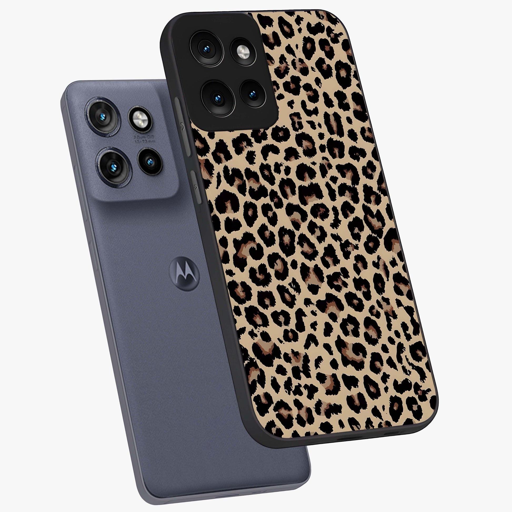 Savage Chic Pattern Glass Case displayed in angled mockup highlighting bold fashion inspired design with chic aesthetic.