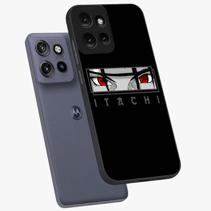 Scarlet Gaze Dominance Glass Case displayed in angled mockup highlighting intense visual design with bold scarlet aesthetic.