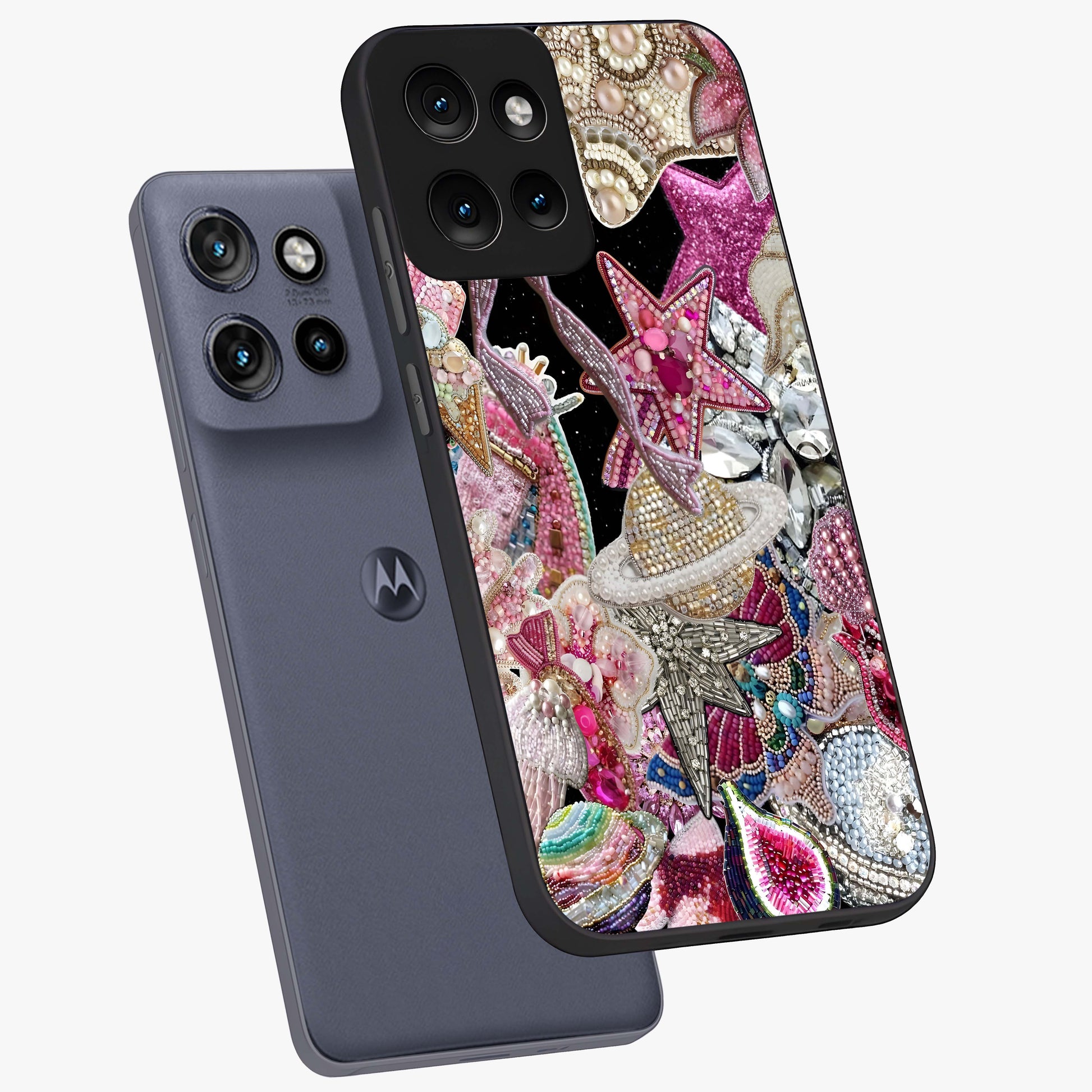 Starlit Jewel Dream Glass Case displayed in angled mockup highlighting glowing celestial jewel design with dreamy aesthetic.
