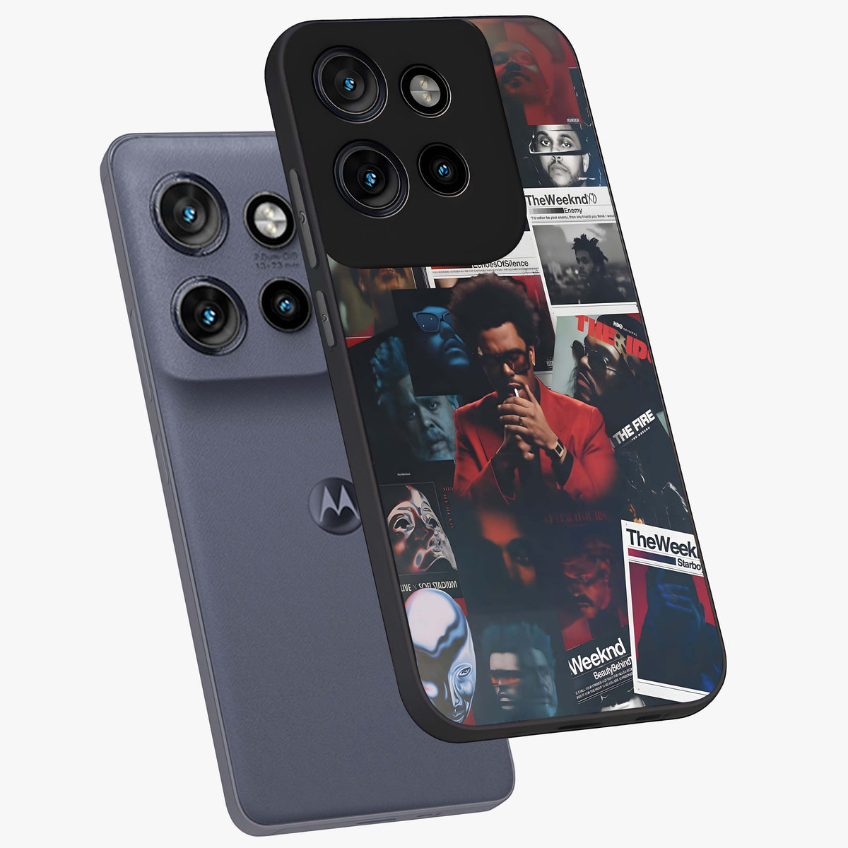 The Weeknd Glass Case displayed in angled mockup highlighting stylish pop culture inspired design with modern aesthetic.