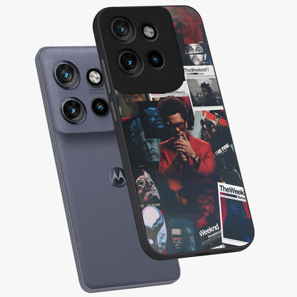 The Weeknd Glass Case displayed in angled mockup highlighting stylish pop culture inspired design with modern aesthetic.