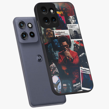 The Weeknd Glass Case displayed in angled mockup highlighting stylish pop culture inspired design with modern aesthetic.