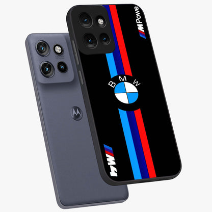 Turbo BMW Beast Glass Case displayed in angled mockup highlighting sleek racing car design with bold automotive aesthetic.