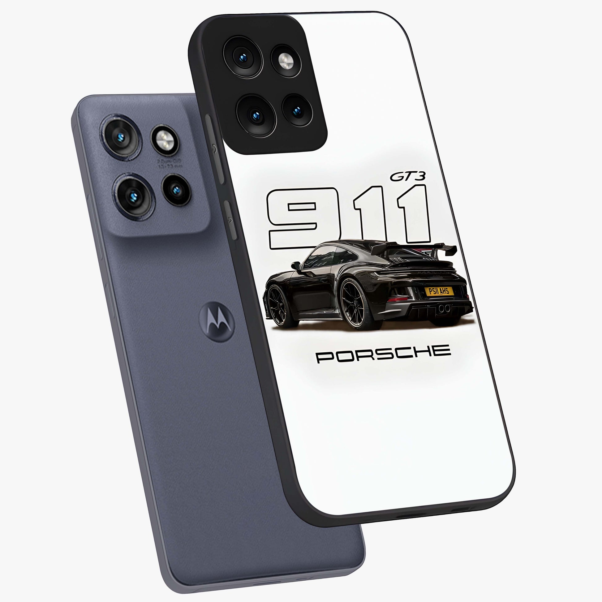 Turbo Legacy Icon Glass Case displayed in angled mockup highlighting dynamic automotive design with performance aesthetic.