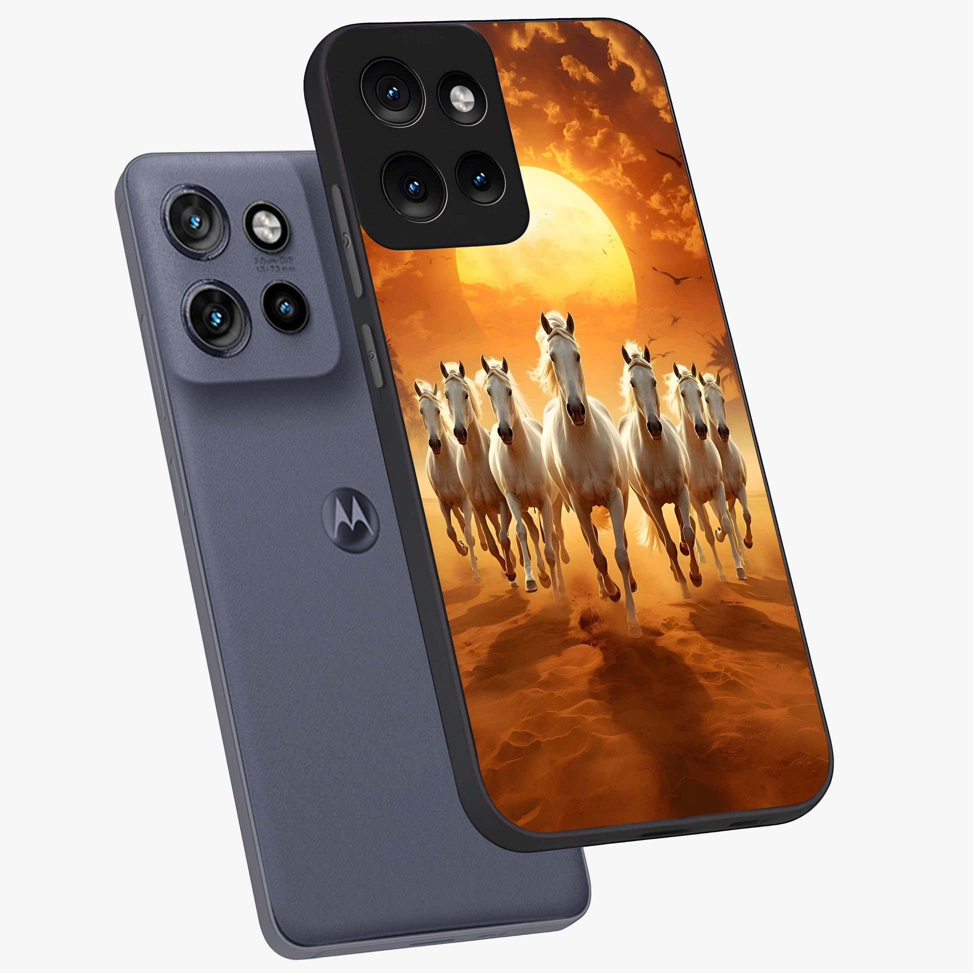 Wild Sunset Majesty Glass Case displayed in angled mockup highlighting vibrant sunset sky design with scenic aesthetic.