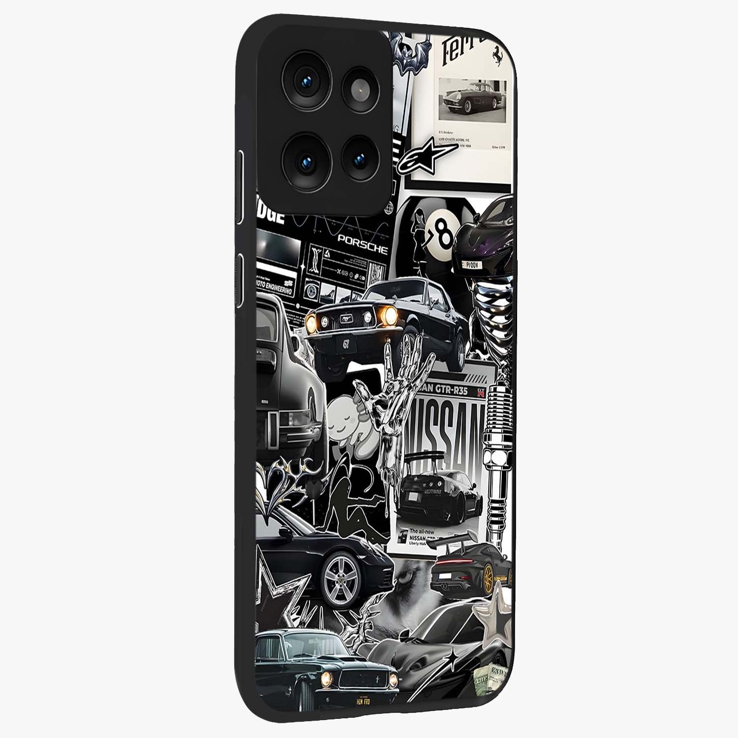 Aesthetic Dark Love Glass Case upright view showcasing dramatic romantic artwork with modern aesthetic style.