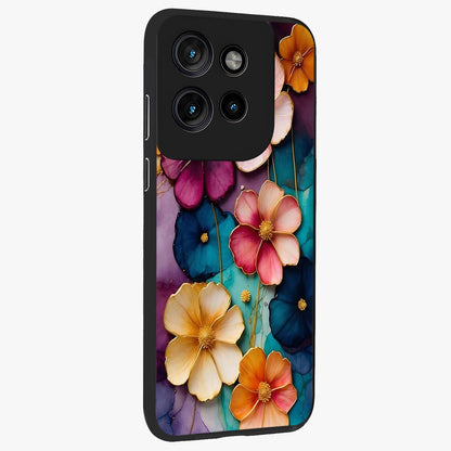 Artlyn Grace Flower Pattern Glass Case upright view showcasing graceful floral artwork with aesthetic botanical style.