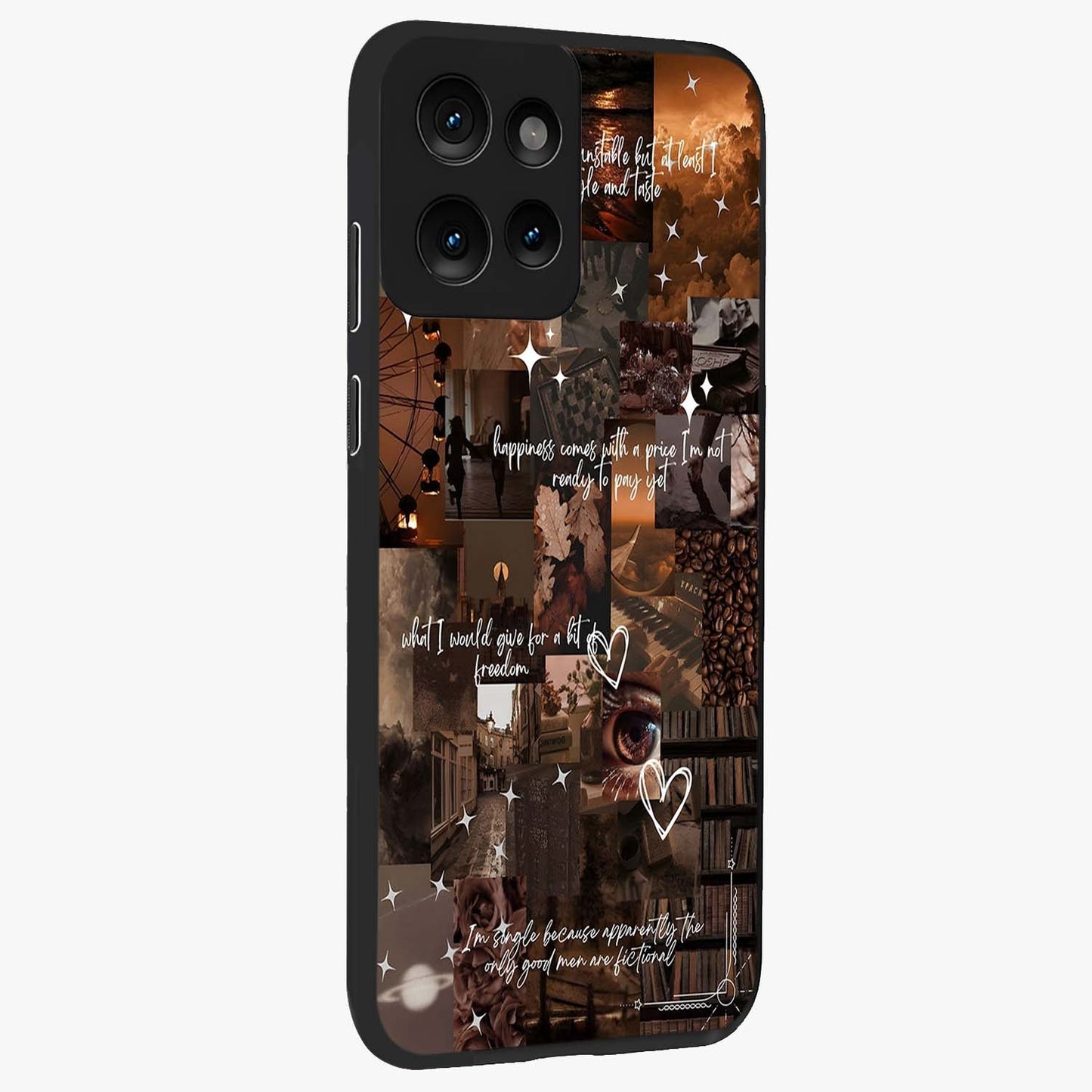 Bittersweet Aesthetic Chaos Glass Case upright view showcasing bold artistic chaos design with modern aesthetic style.