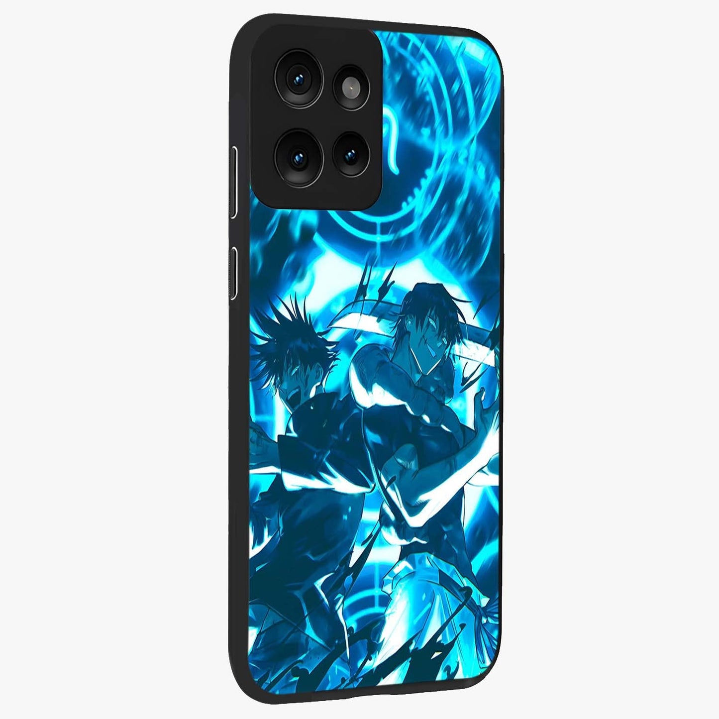 Cursed Energy Clash Glass Case upright view showcasing dramatic clash artwork with bold supernatural theme.