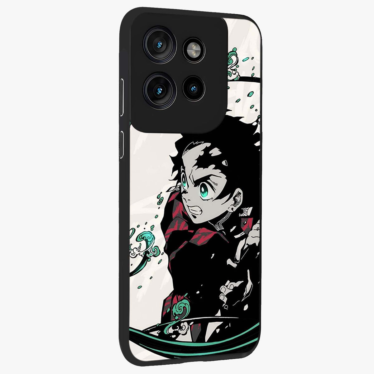 Demon Slayer Glass Case upright view showcasing powerful anime artwork with intense warrior theme.