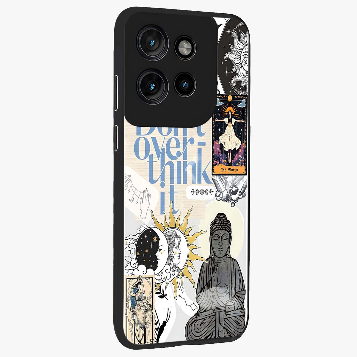 Ethereal Thoughts Glass Case upright view showcasing delicate artistic composition with peaceful dreamy theme.