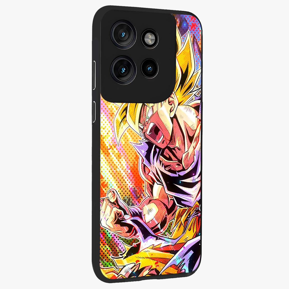 Firing Goku Glass Case upright view showcasing energetic anime artwork with bold warrior theme.