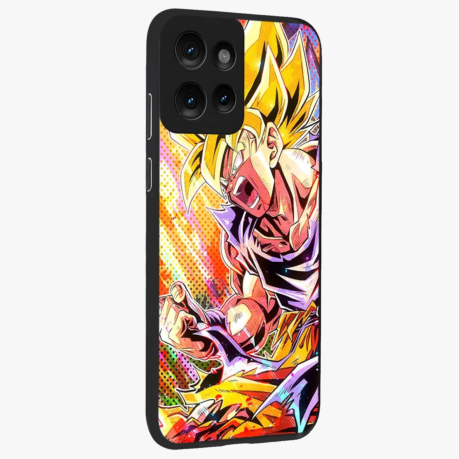 Firing Goku Glass Case upright view showcasing energetic anime artwork with bold warrior theme.