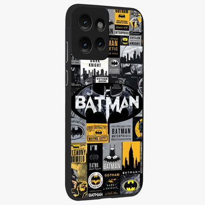 Knight Gotham Rise Glass Case upright view showcasing bold vigilante themed artwork with gothic city vibe.