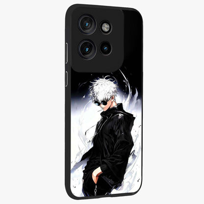 Limitless Shadow King Glass Case upright view showcasing bold shadow warrior artwork with epic fantasy theme.