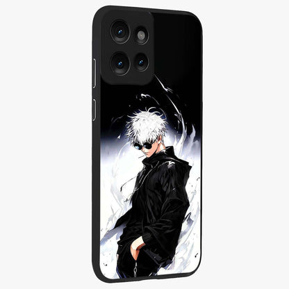Limitless Shadow King Glass Case upright view showcasing bold shadow warrior artwork with epic fantasy theme.