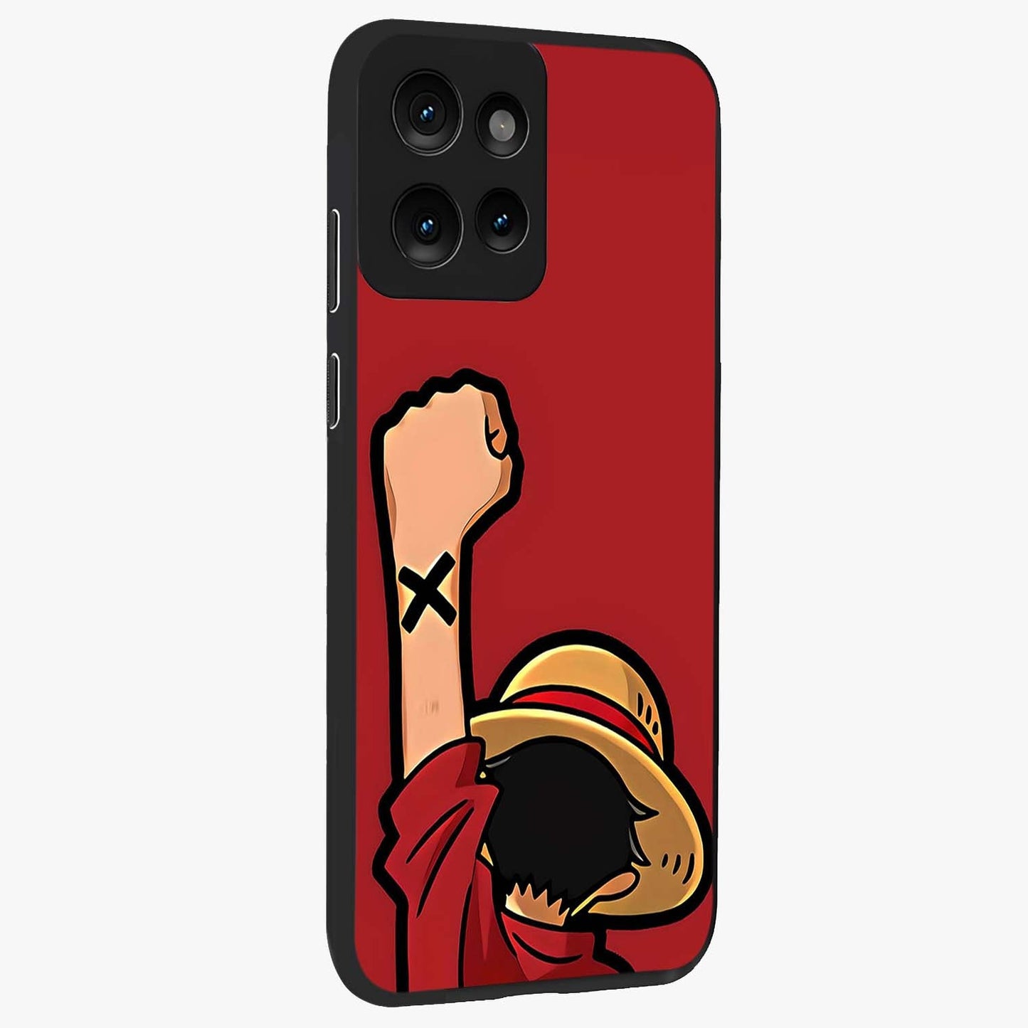 Luffy X Spirit Glass Case upright view showcasing striking anime artwork with adventurous character theme.